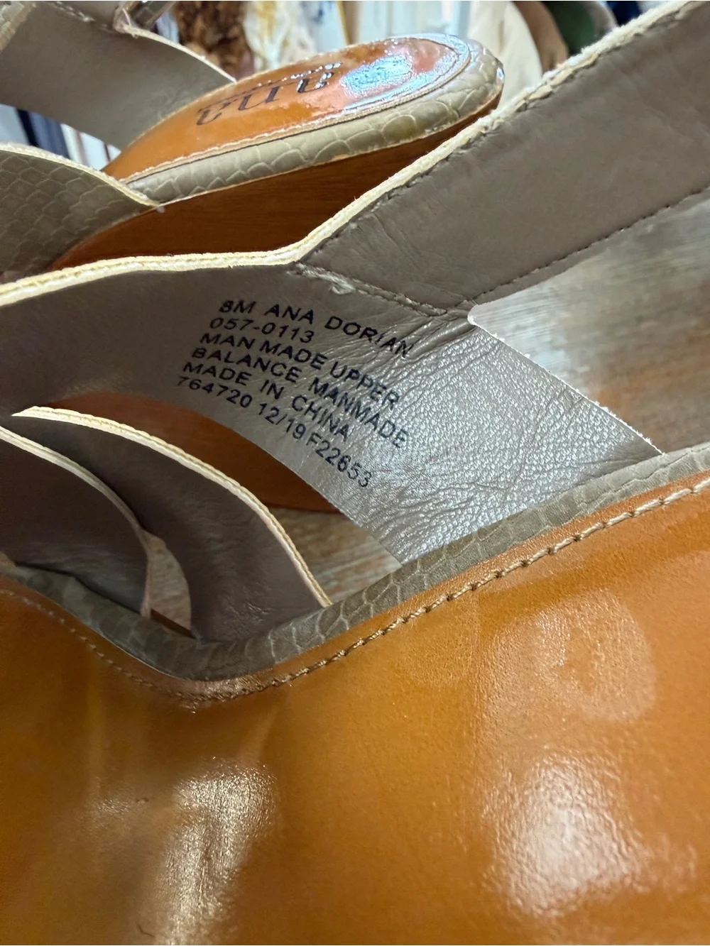 🍀3/$30 a.n.a Tan Crisscross Platform Wedge Sandals